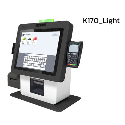 POScenter SCO-K170 Light_V2 (17”, J4125, 8Gb, SSD128Gb, 2D сканер, Светофор, З цвета, полка для ПИН-пад, полка для ККТ, крепление на прилавок, крепление на стену)